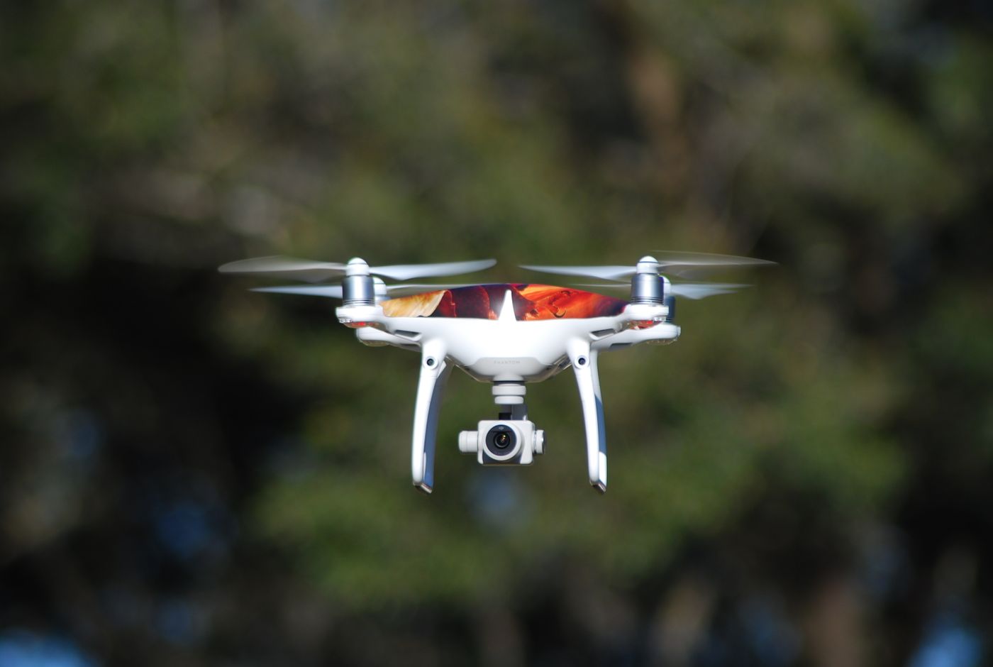 A hovering drone — illustrative stock photography